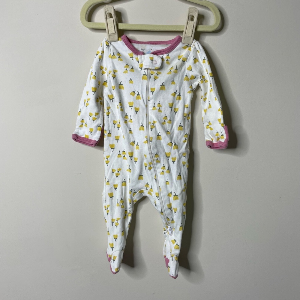 Cloud Island Yellow Flower Footed Pajamas 0-3 Months
